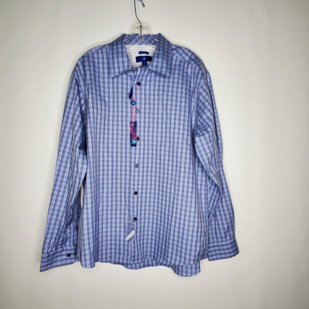Mens Wearhouse Blue Shirt No Iron Slim Fit XL New